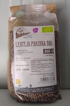 Envase del producto afectado por la alerta ES2026/181